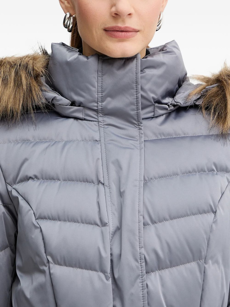 Marina faux-fur hooded belted coat 4