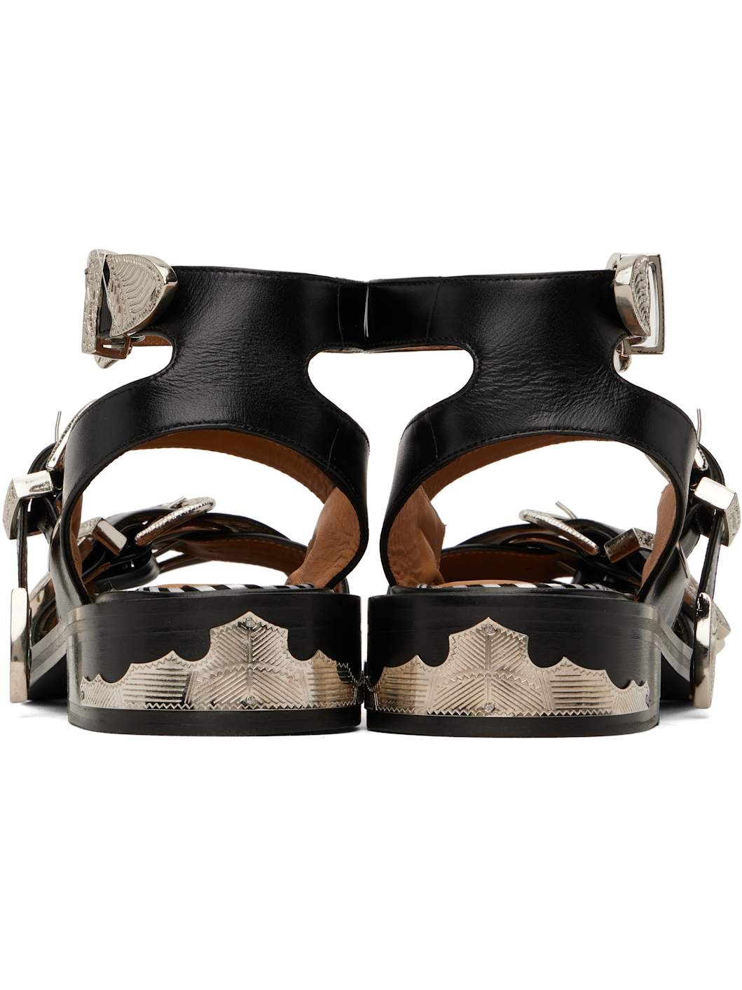 SSENSE Exclusive Black Metal Leather Sandals - 2