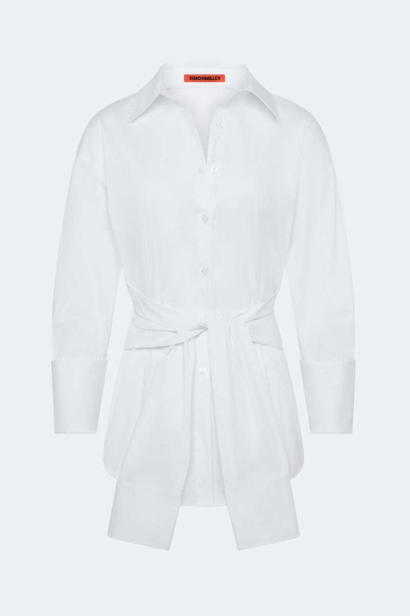 SIMONMILLER Inna Poplin Top in Macadamia outlook