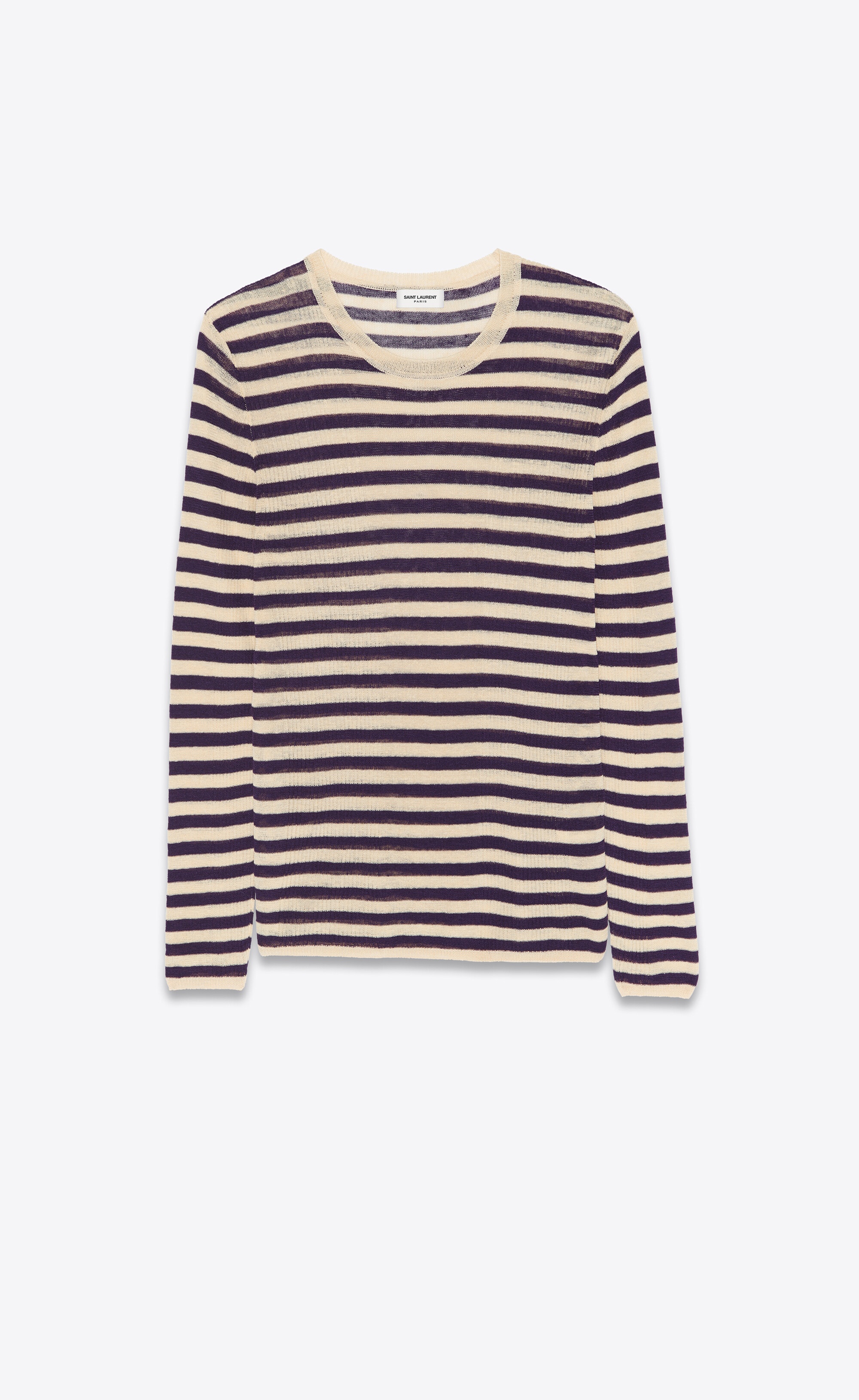 striped t-shirt in linen and silk - 1