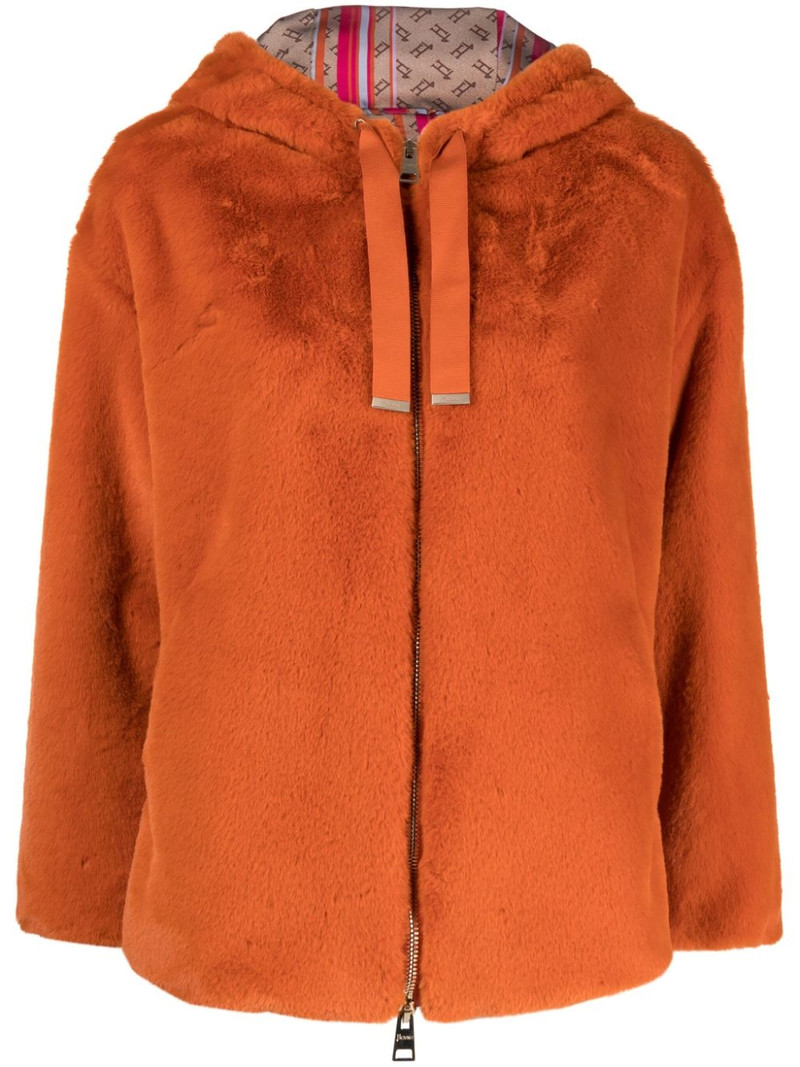 drawstring-hood zip-up jacket 1