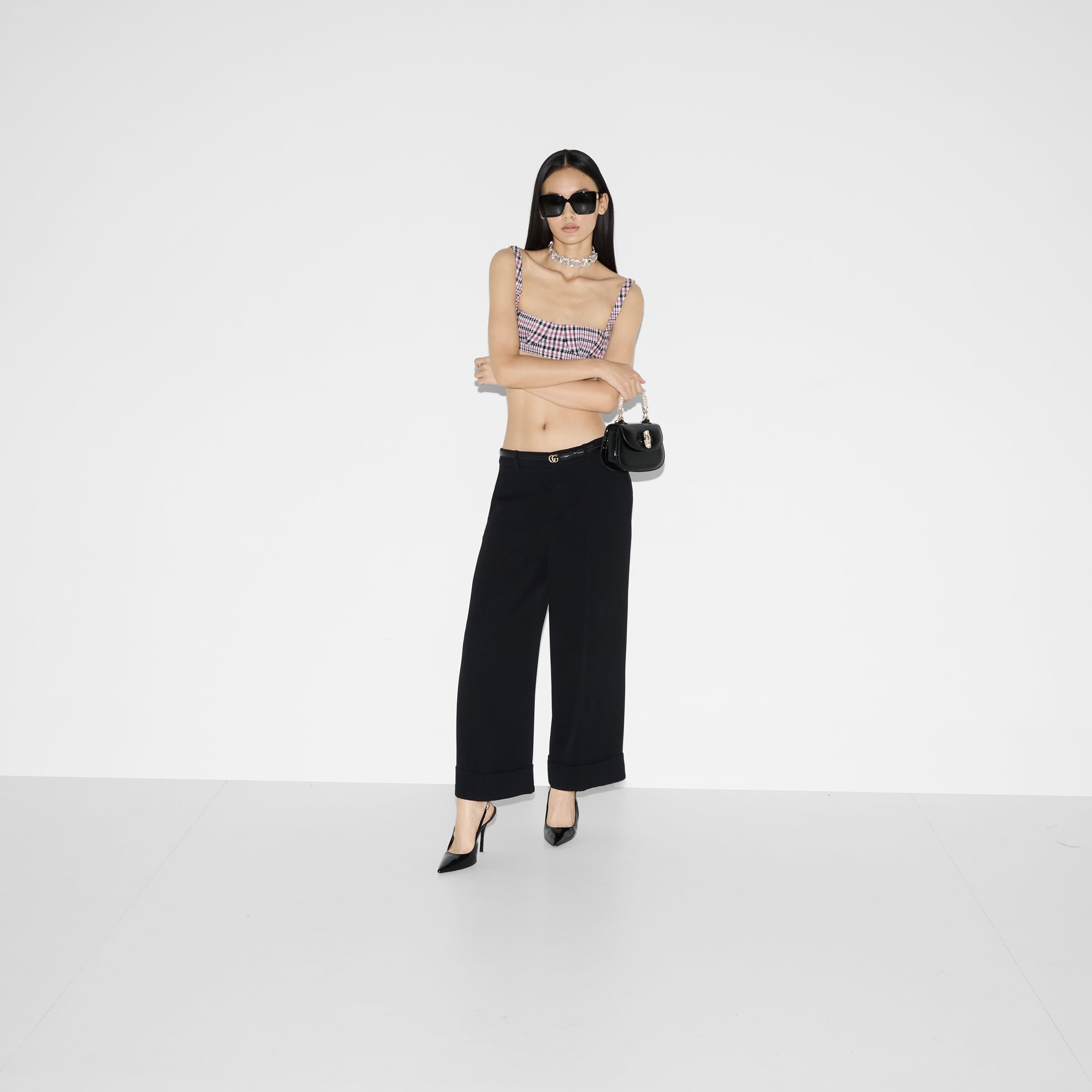 Embroidered viscose sable pant - 6