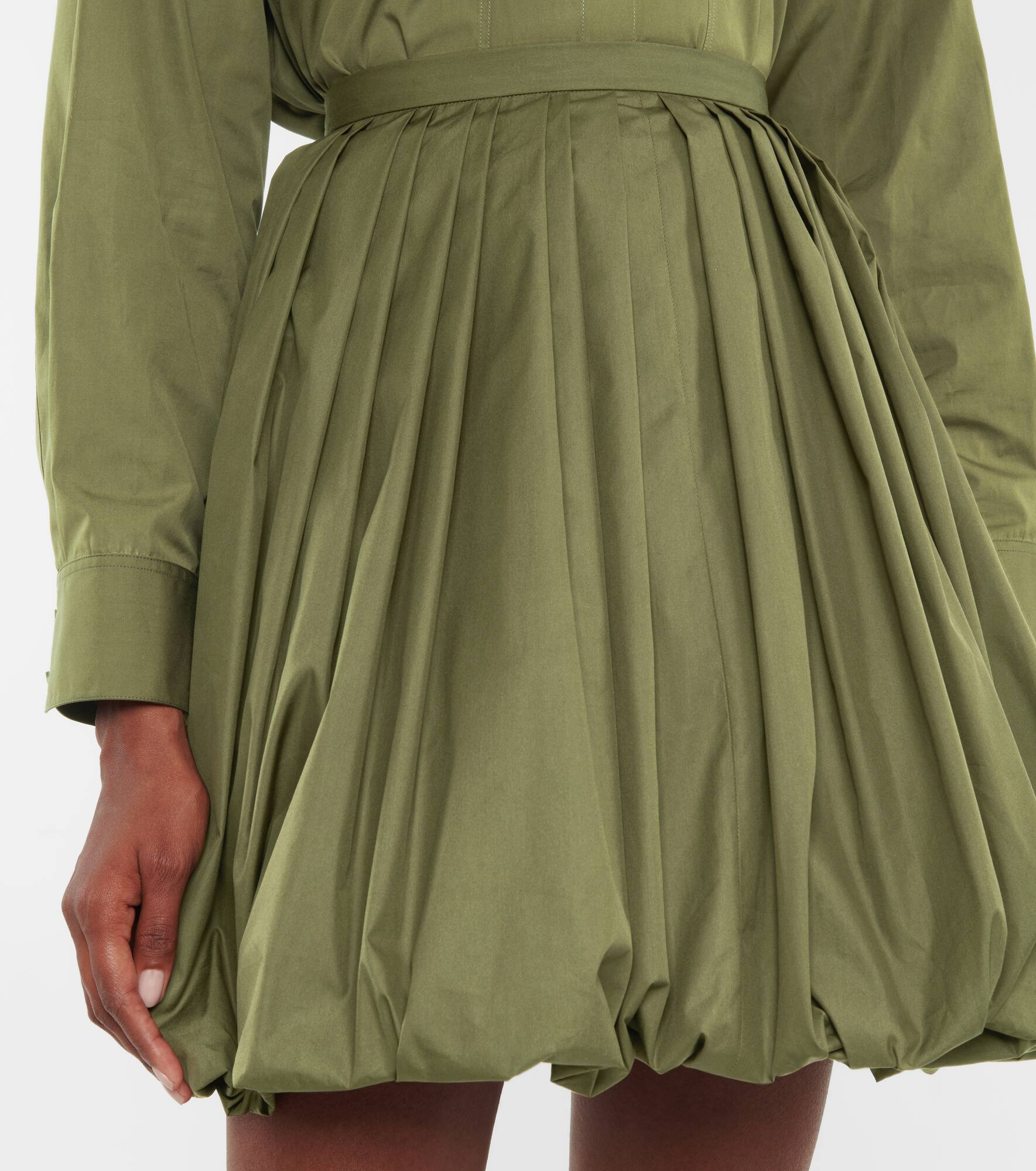 Cotton-blend poplin miniskirt - 4
