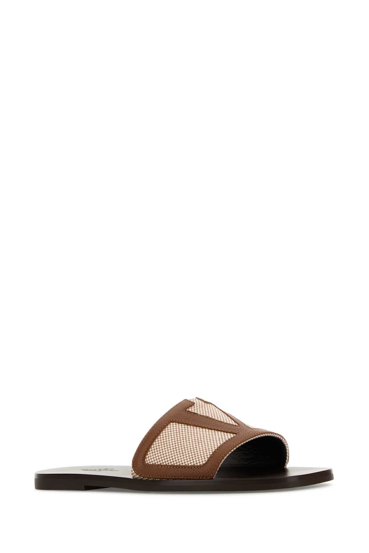 Valentino Garavani Men Two-Tone Canvas And Leather Viva Superstar Slippers - 2
