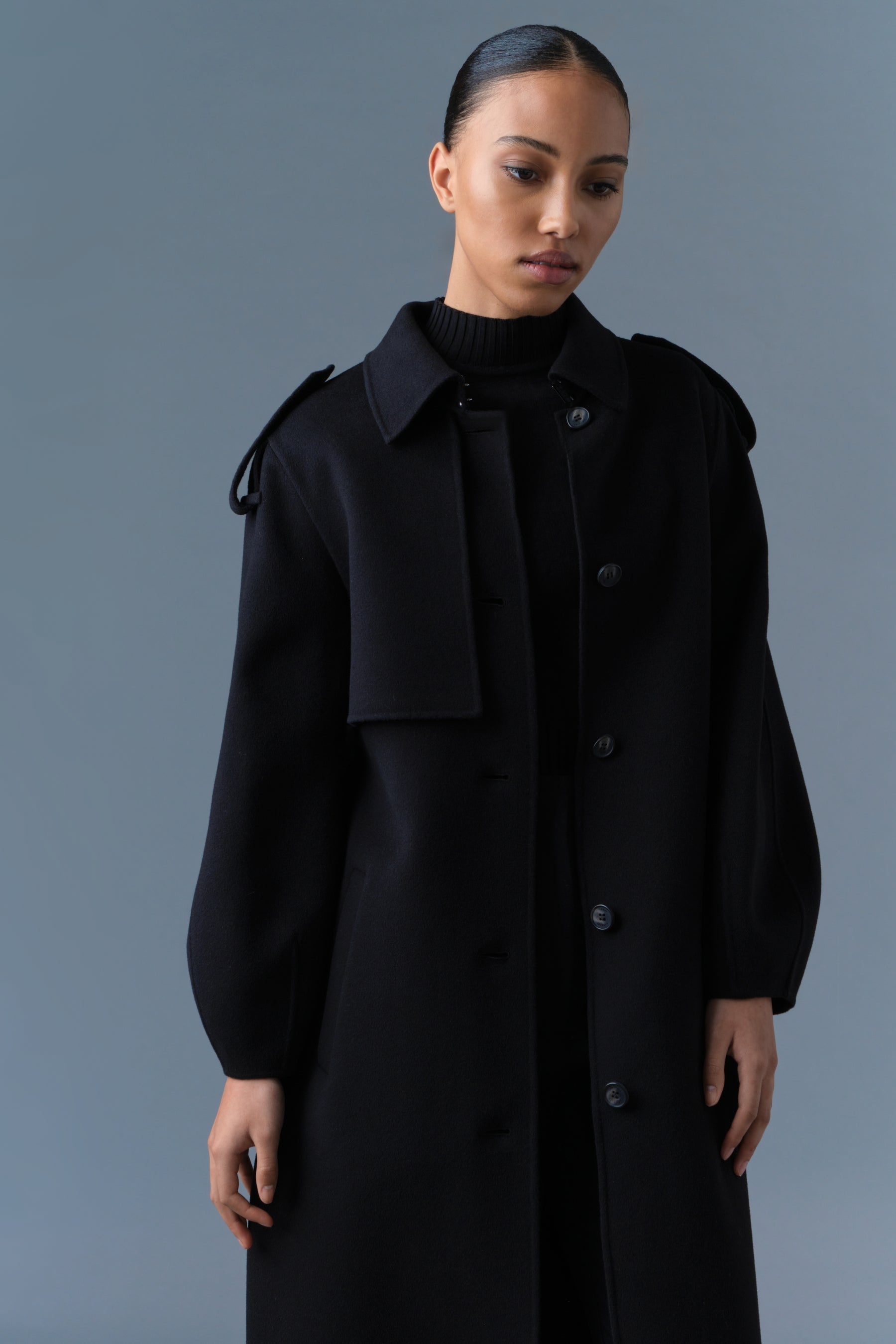 CEYLA Double-Face Wool Coat with Sash Belt - 5