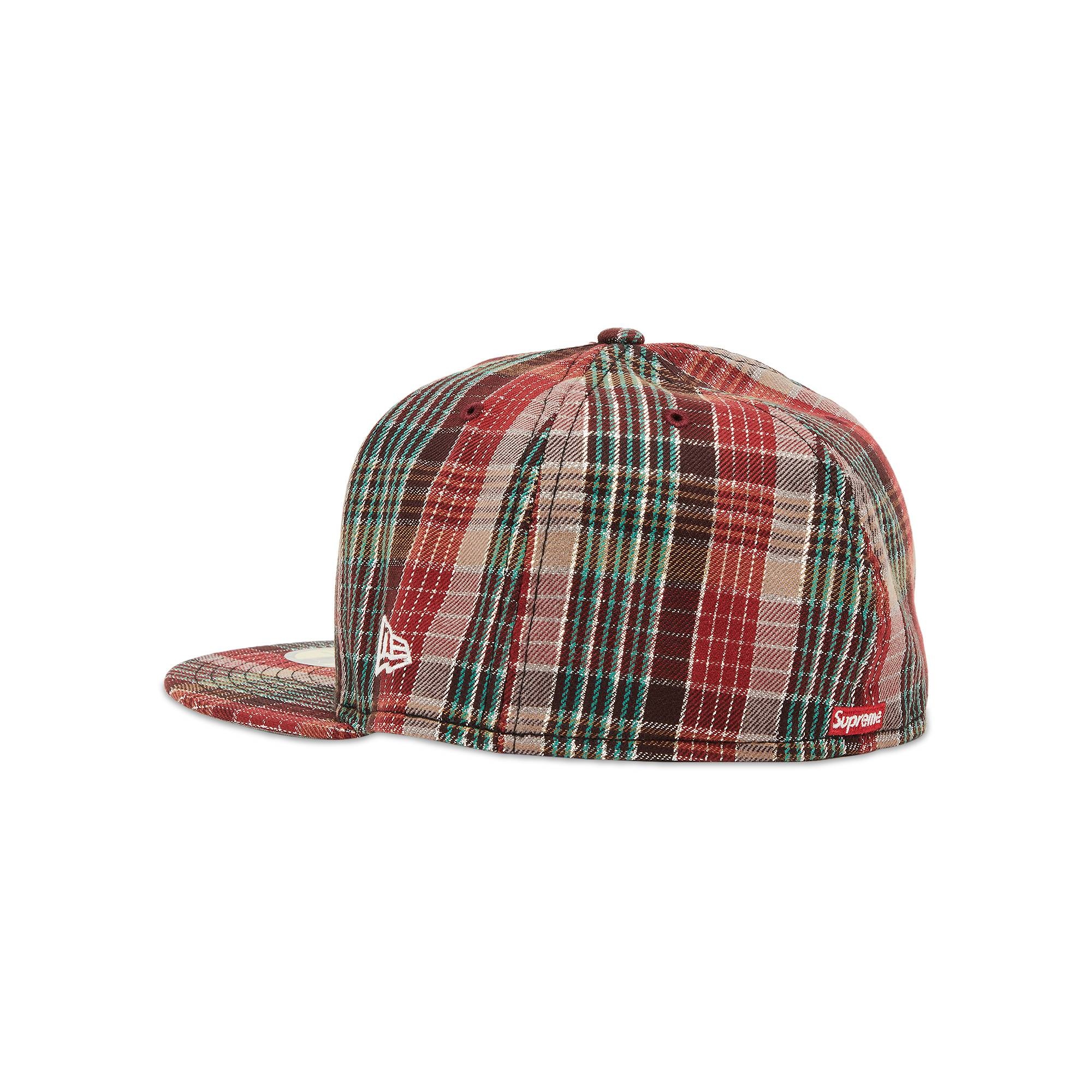 Supreme Metallic Plaid S Logo New Era 'Red' - 3