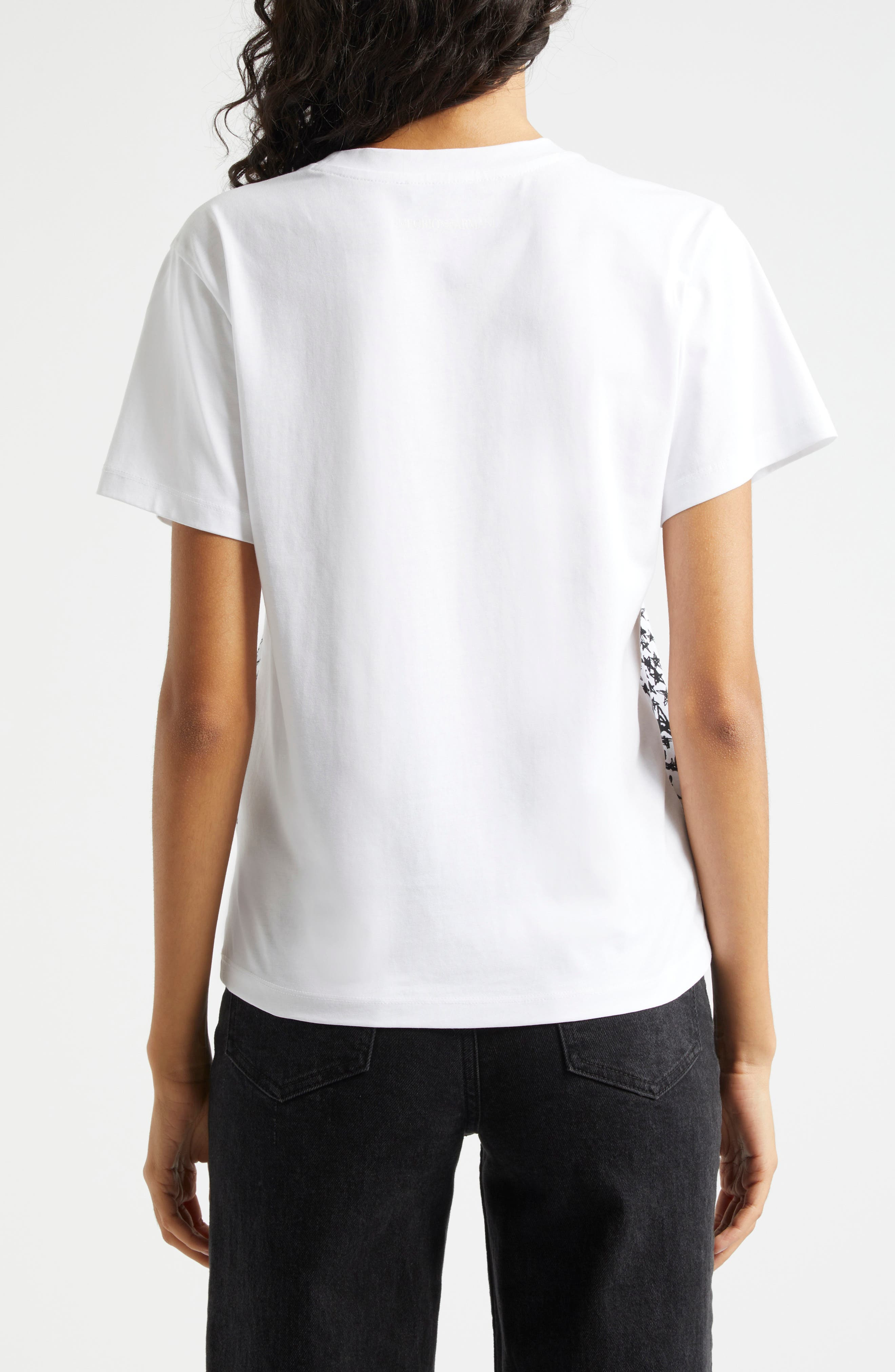 Emporio Armani Star Print Cotton T-Shirt in Solid White at Nordstrom - 2
