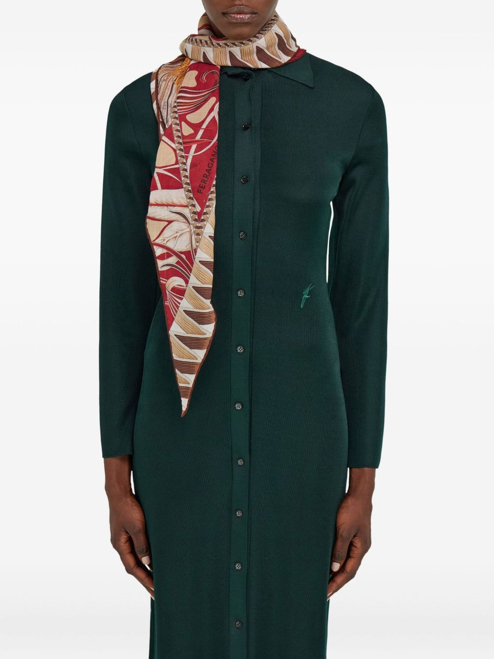diamond-shaped floral-print scarf - 2