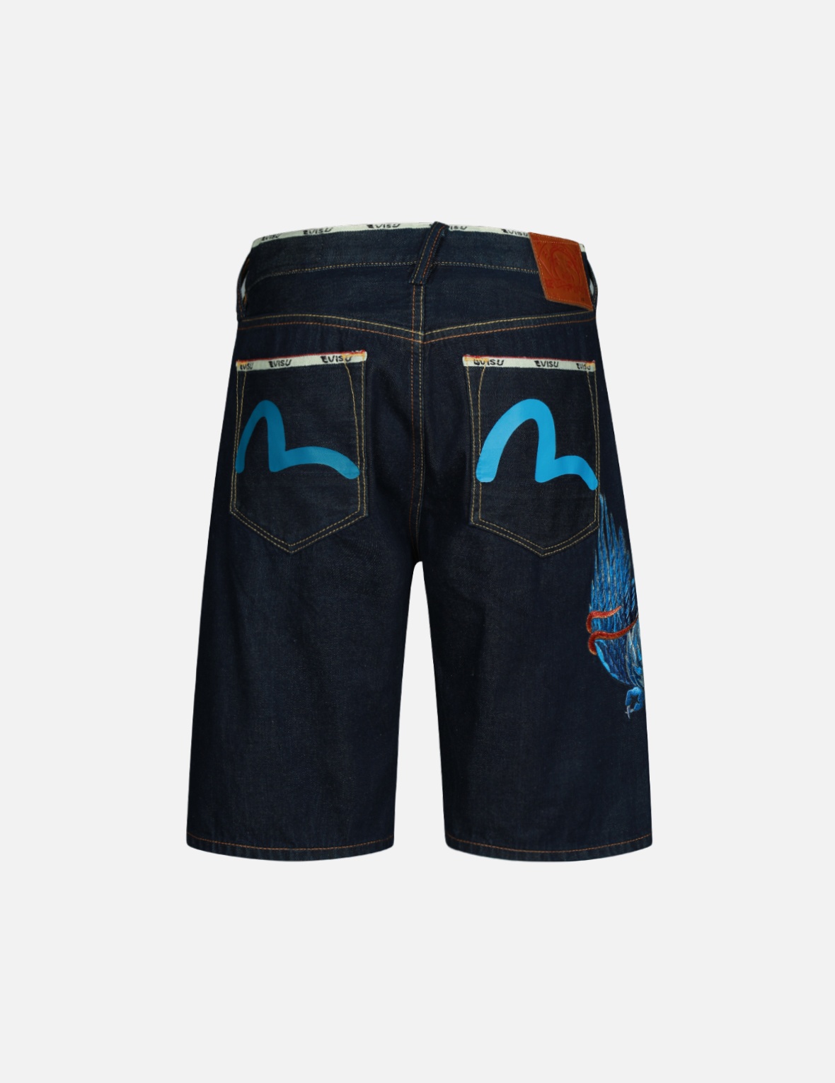 EAGLE EMBROIDERY REGULAR-FIT DENIM SHORTS - 2