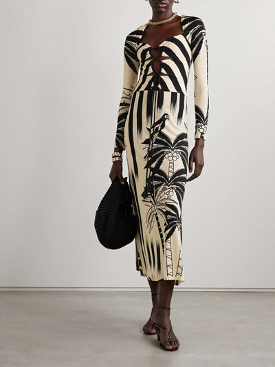 Johanna Ortiz + NET SUSTAIN Determined Vaquera printed cutout stretch-jersey midi dress outlook