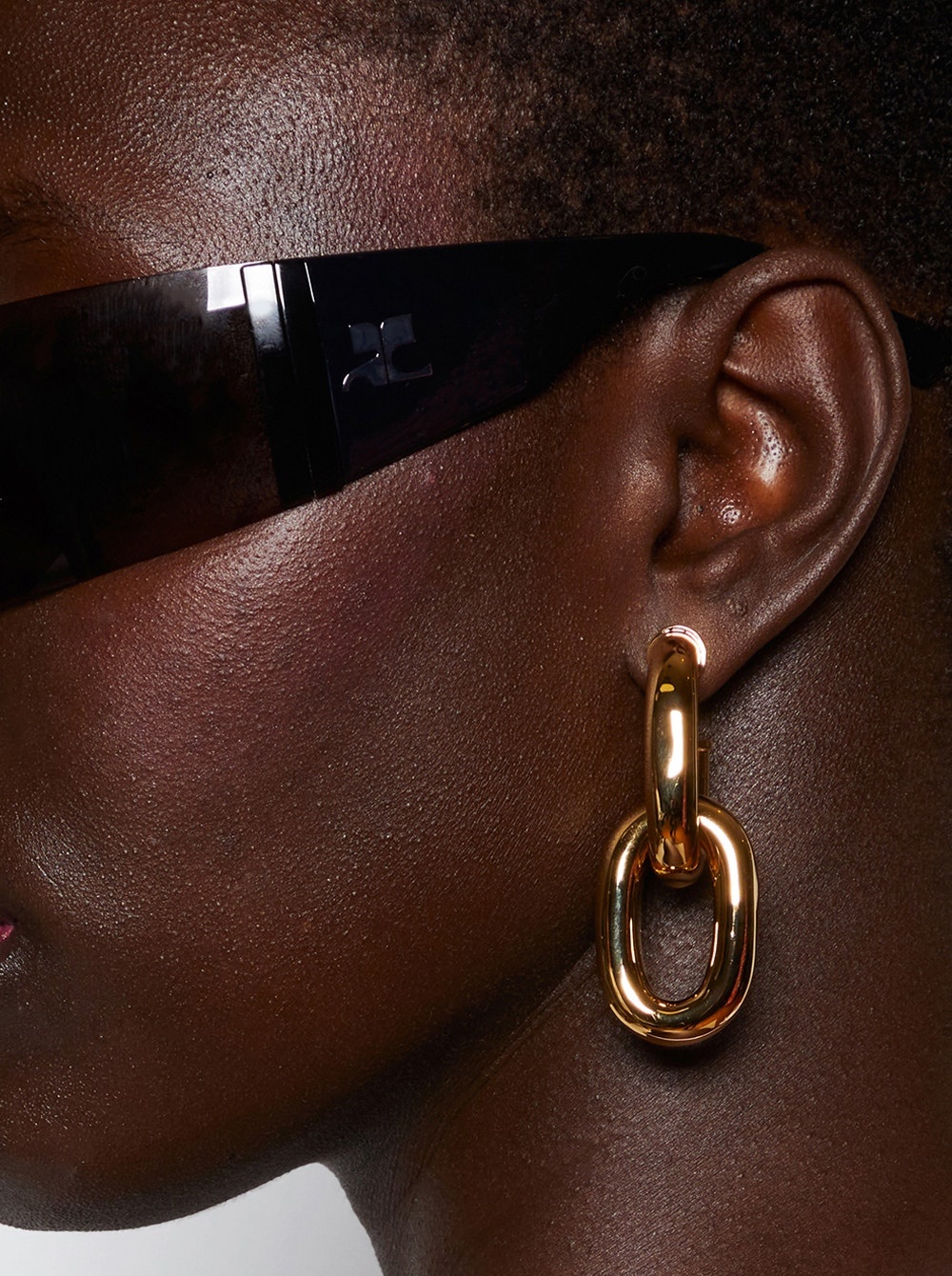 Double Xl Link Earrings Gold - 1