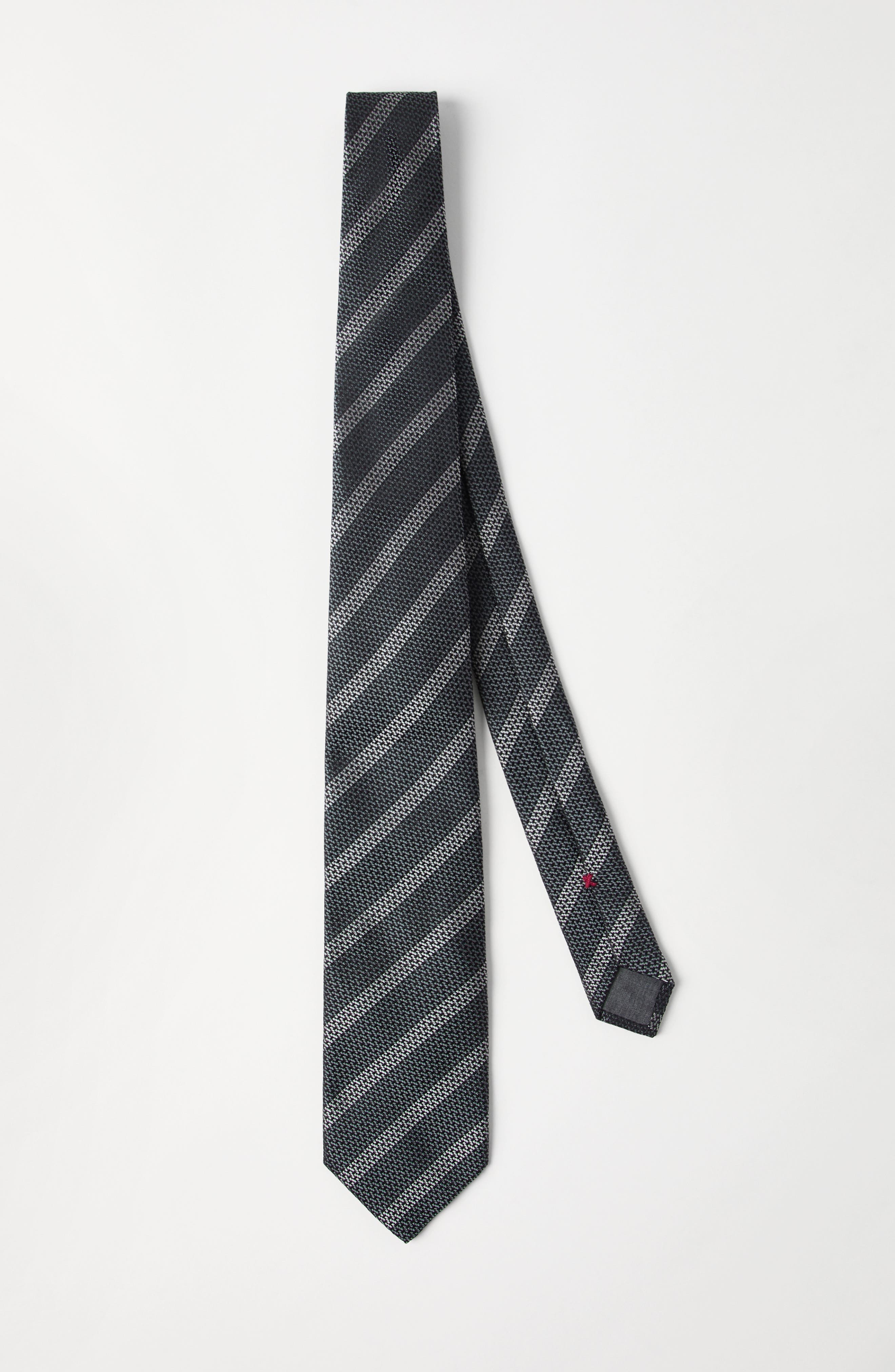 Brunello Cucinelli Striped silk necktie in Medium Grey at Nordstrom - 2