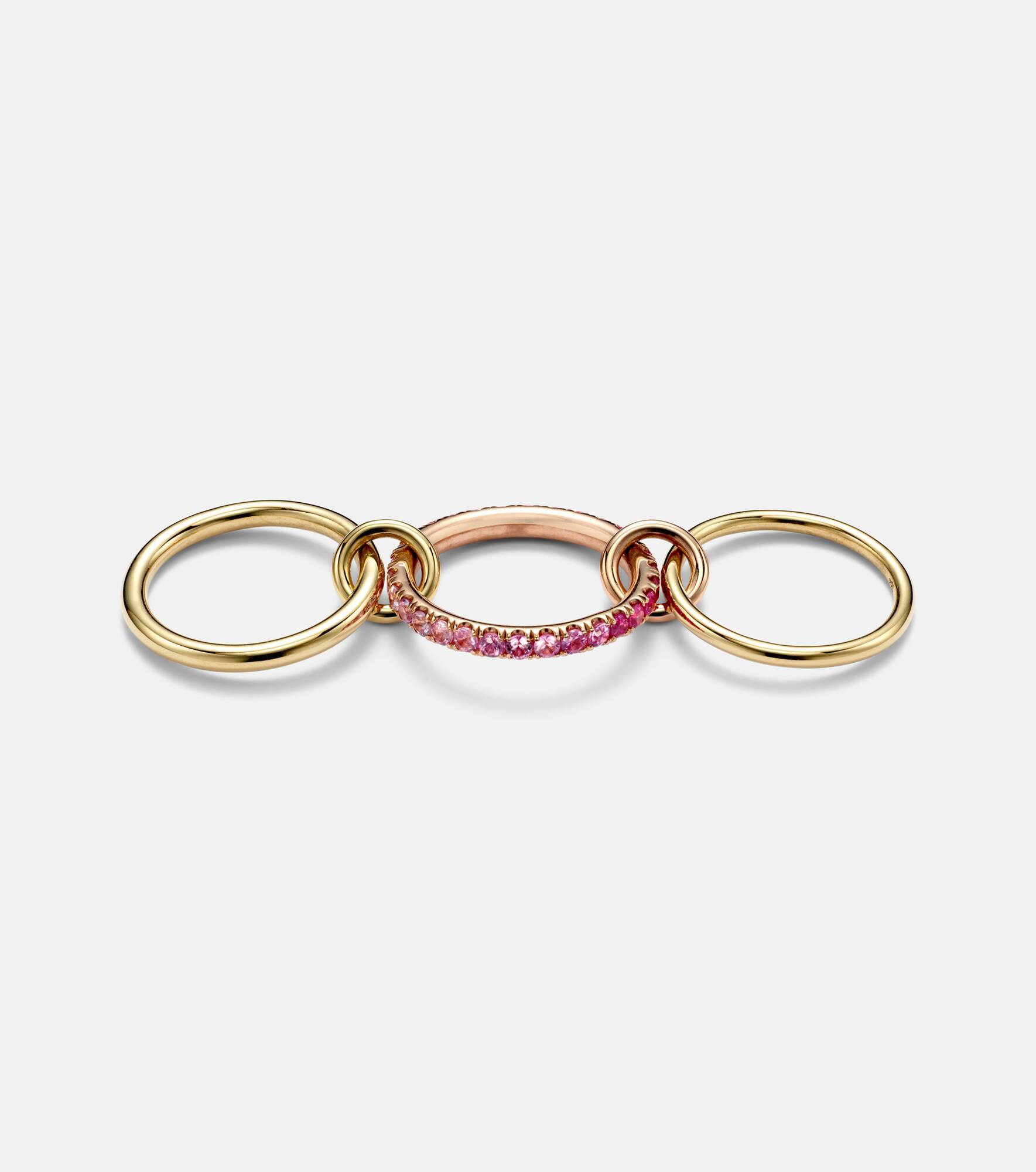 Petunia 18kt yellow and rose gold ring with sapphires - 4