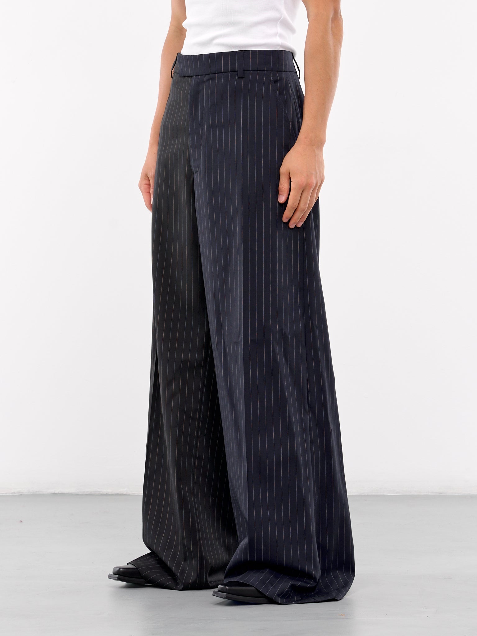 Split Deconstructed Pinstripe Pants - 2
