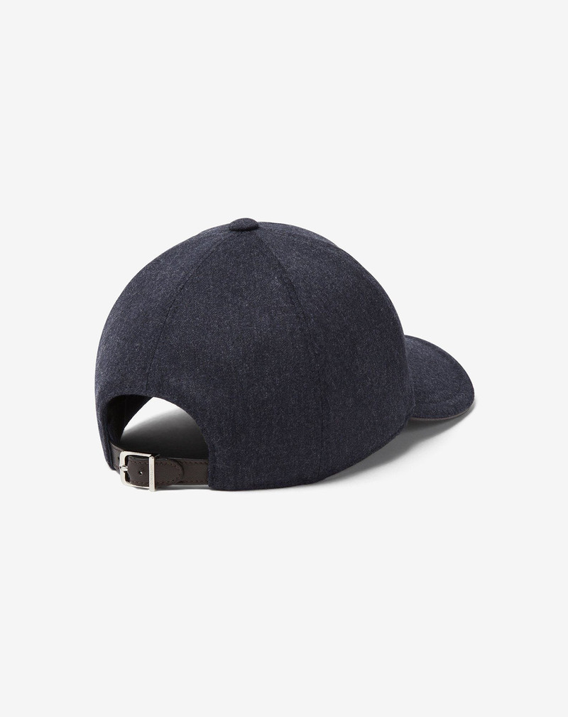 Blue wool and cashmere baseball cap 3
