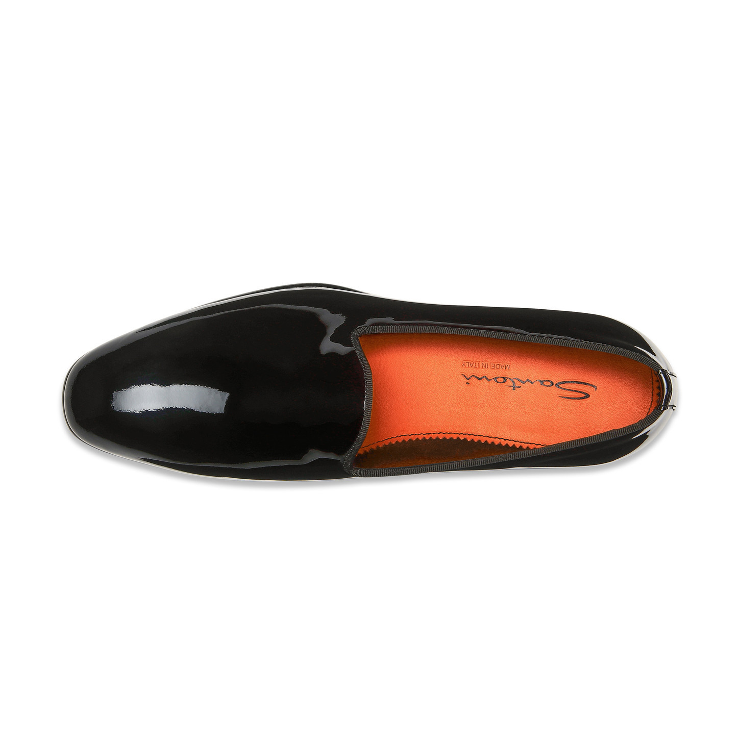 Men's black patent leather loafer - 5