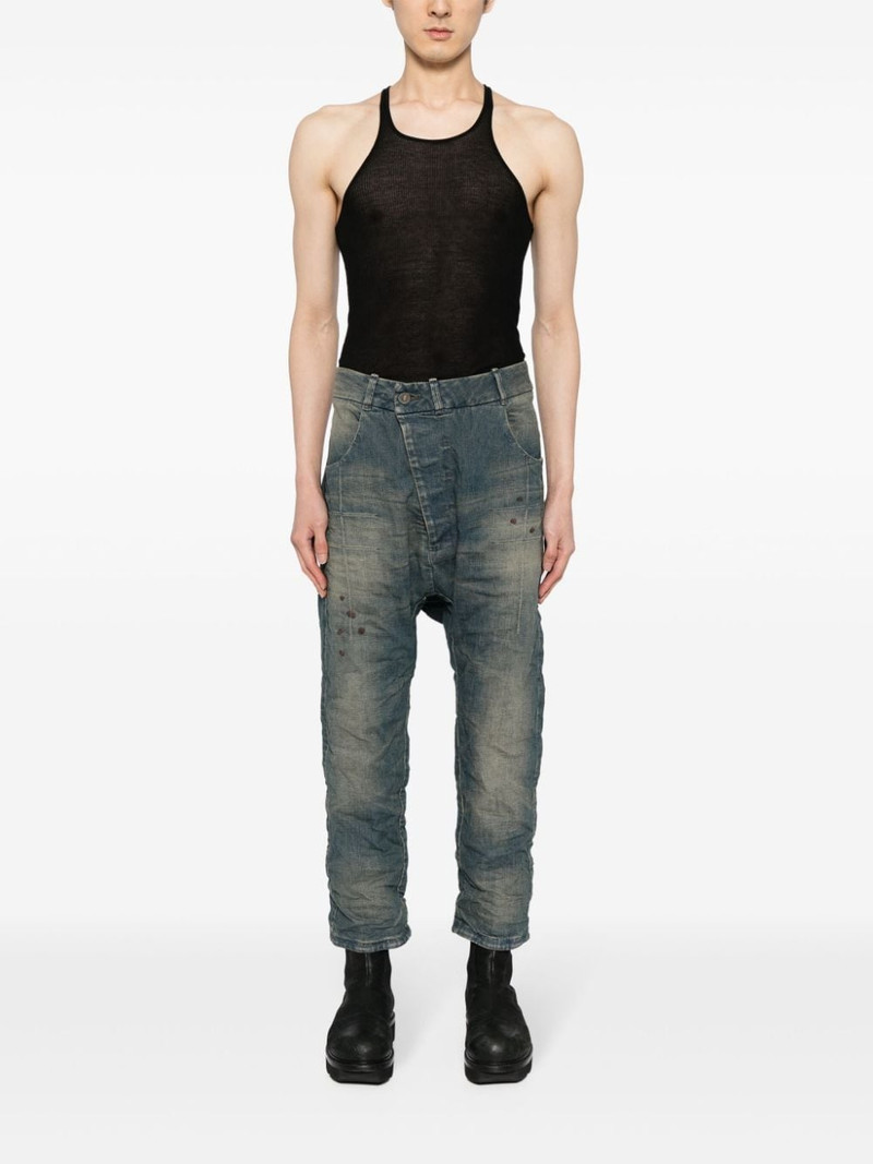 Boris Bidjan Saberi asymmetric drop-crotch jeans outlook