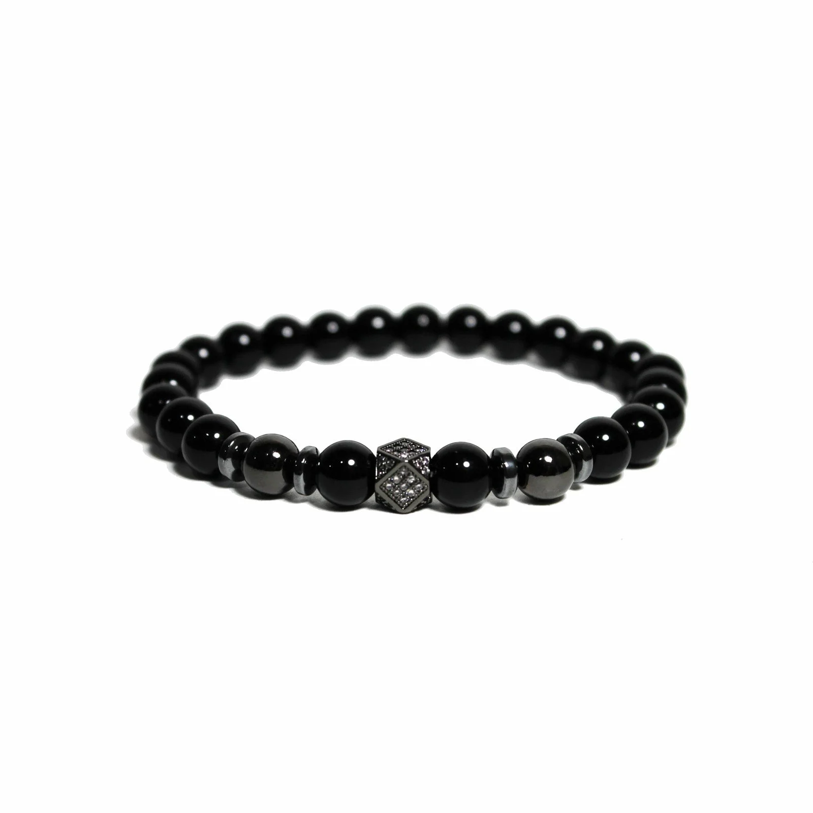 Bracelet - Polygon Pavé & Polished Onyx - 1