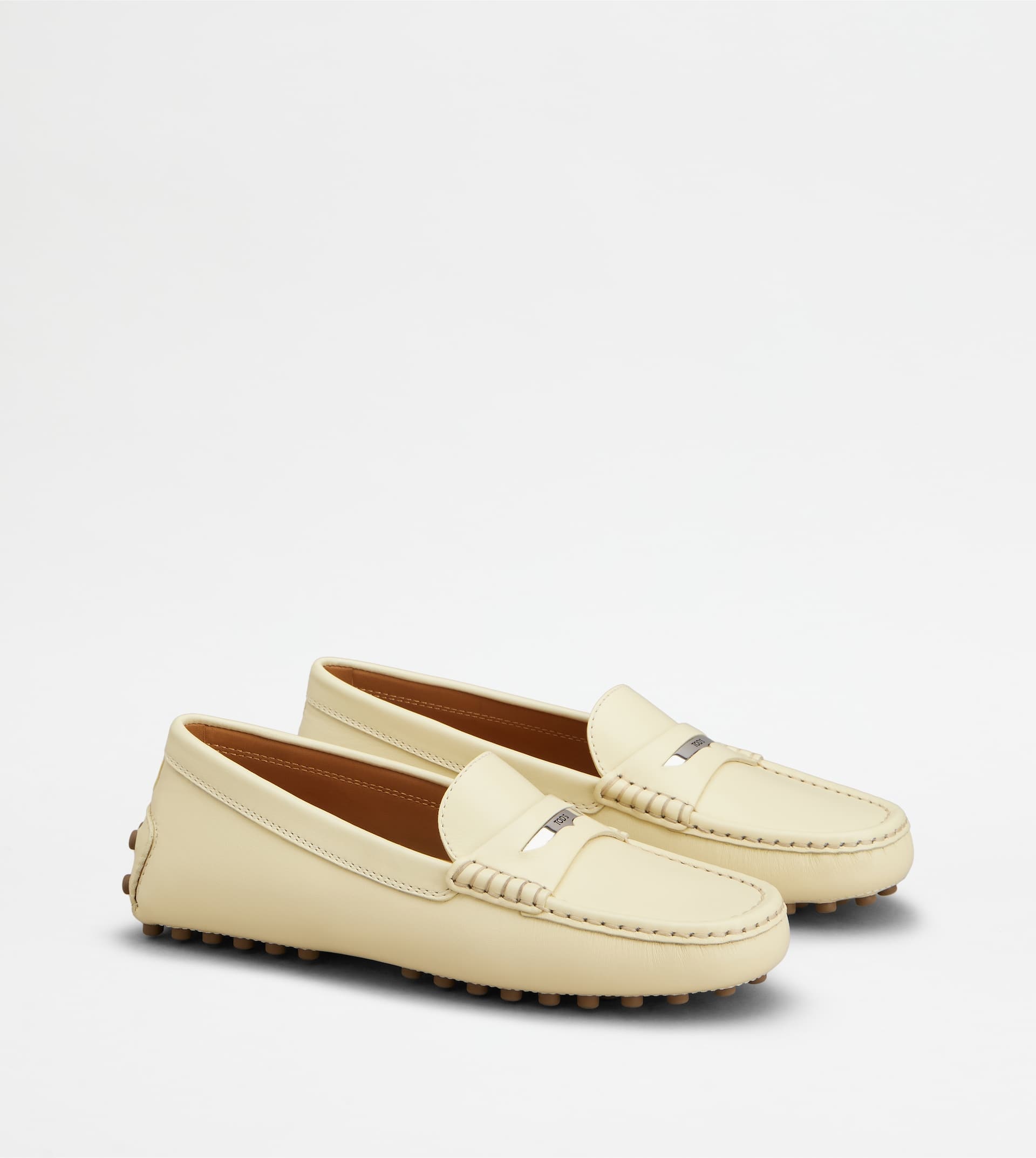 GOMMINO DRIVING SHOES IN LEATHER - YELLOW - 2