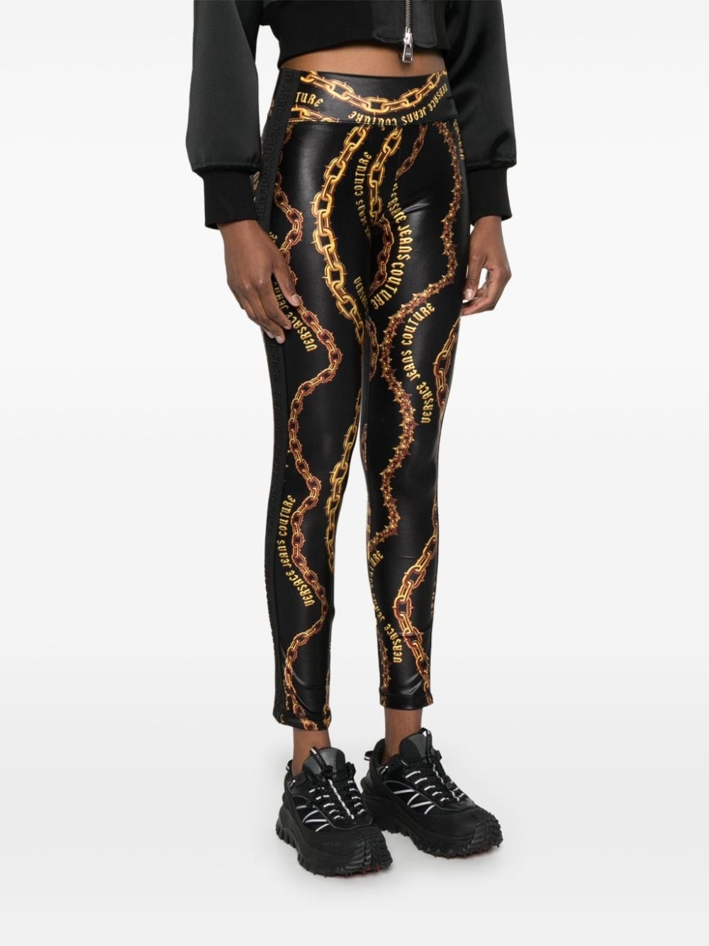 chain-print leggings - 3