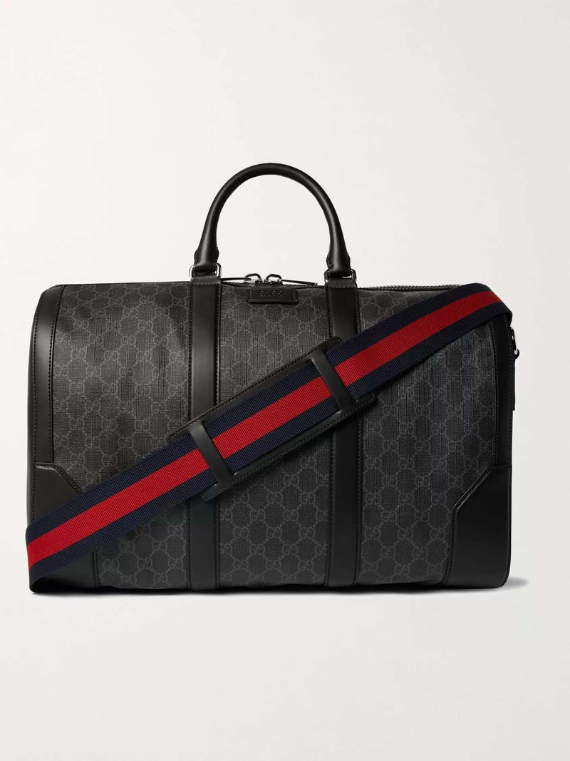 Leather-Trimmed Monogrammed Coated-Canvas Holdall 1