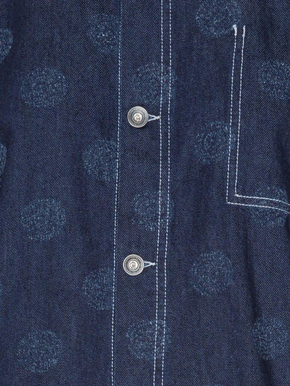 Dart needle-punch dots denim jacket - 3