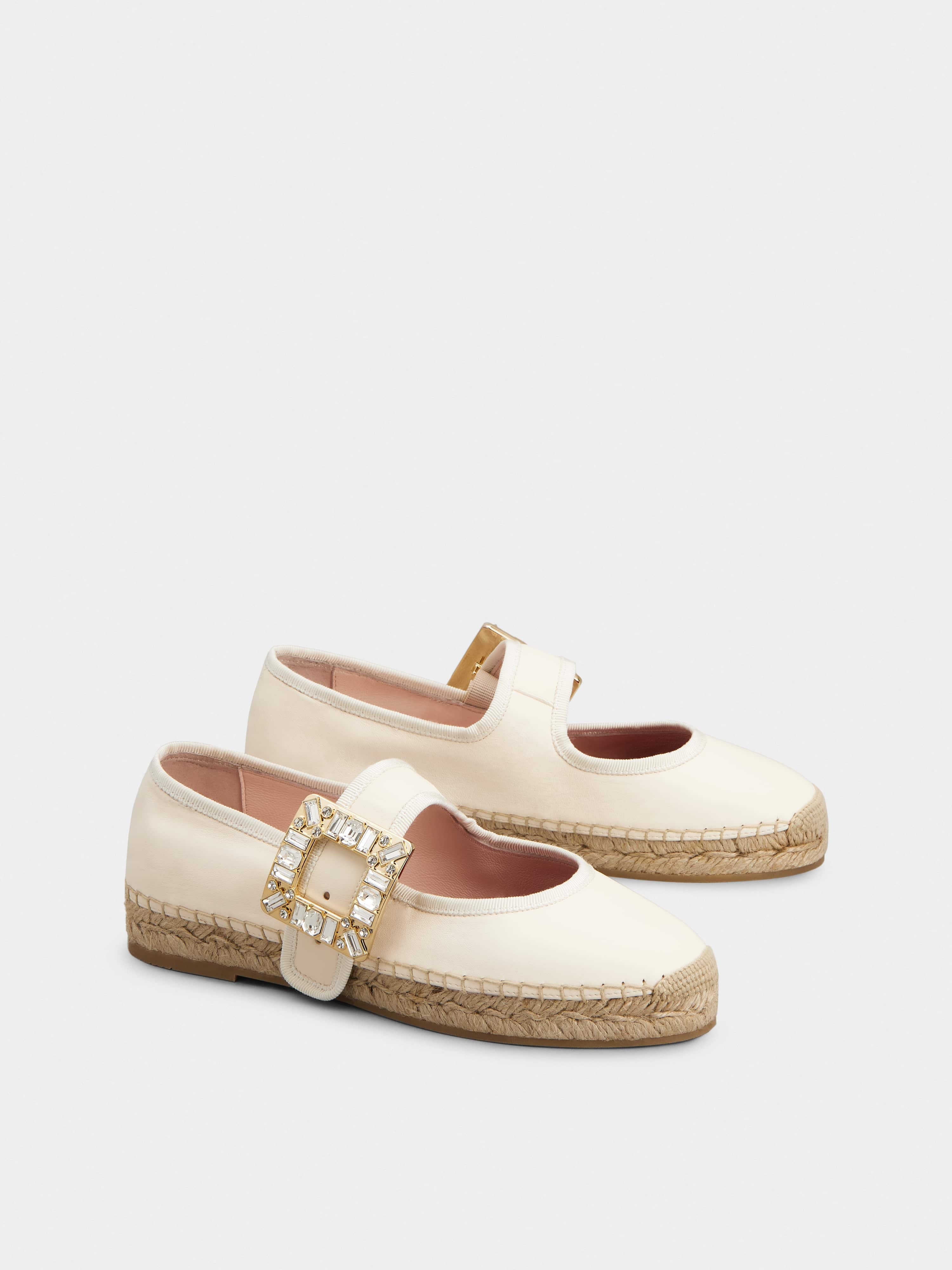 Strass Buckle Babies Espadrilles in Soft Leather - 2