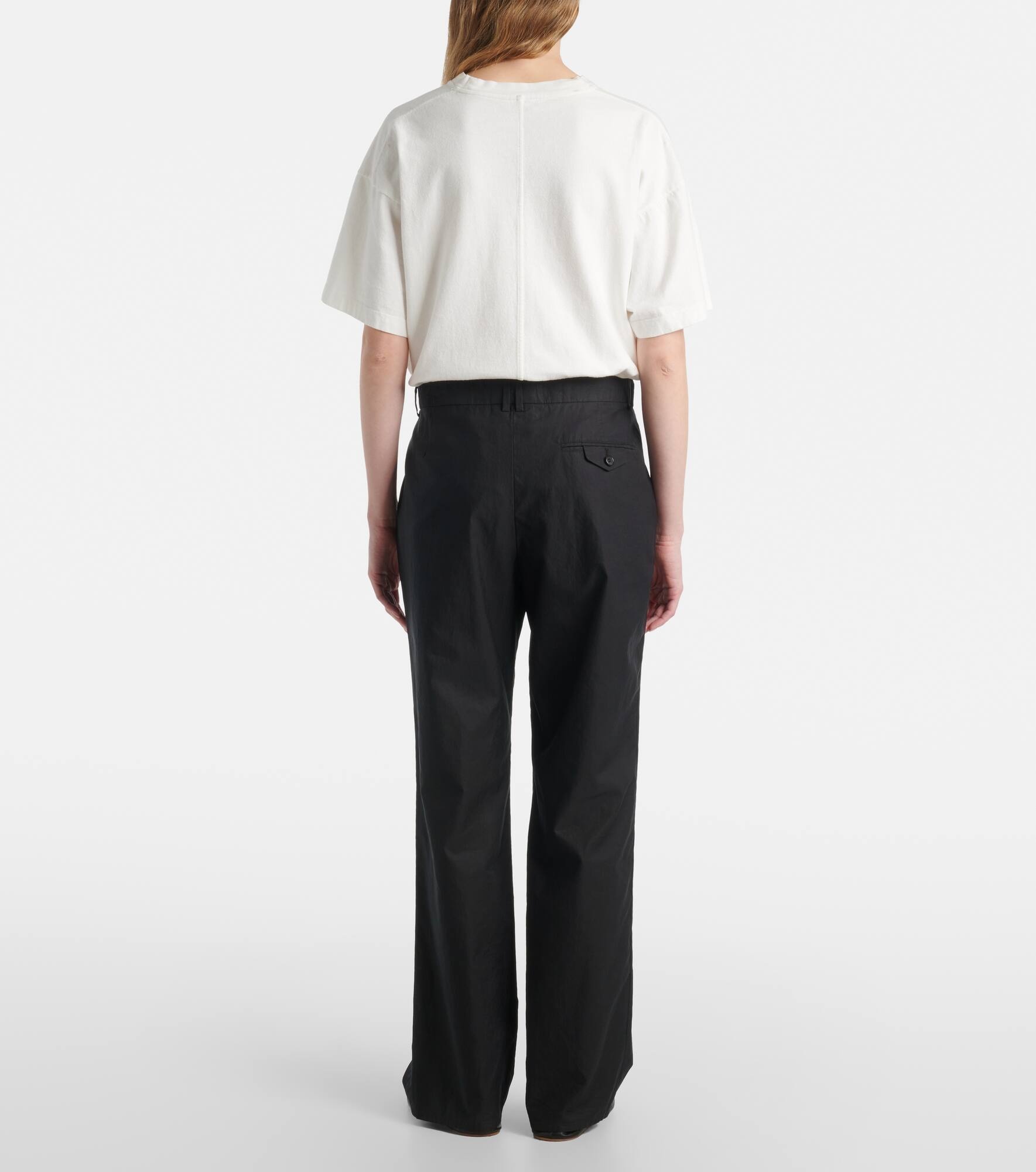 Zuzana mid-rise cotton twill straight pants - 3