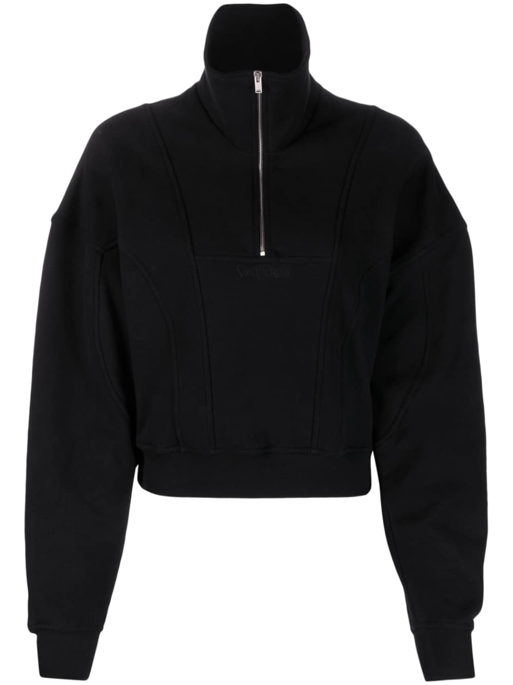 cropped panelled sweatshirt - 1