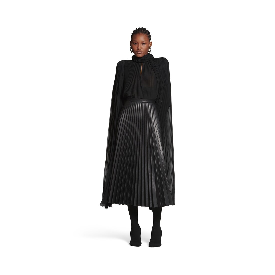 Women's Pleated Skirt in Black - 2