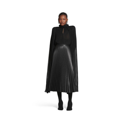 BALENCIAGA Women's Pleated Skirt in Black outlook