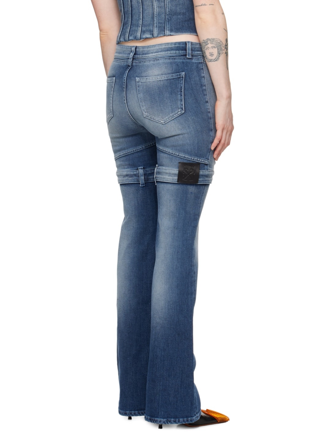 Blue Upside Down Jeans - 3