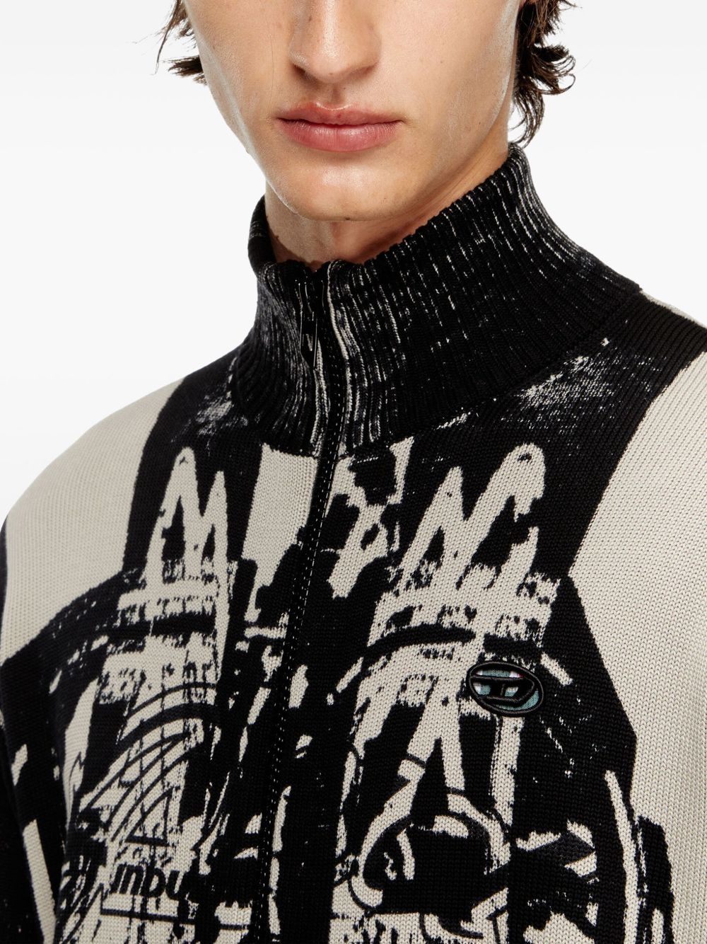 striped zip-up bomber jacket - 5