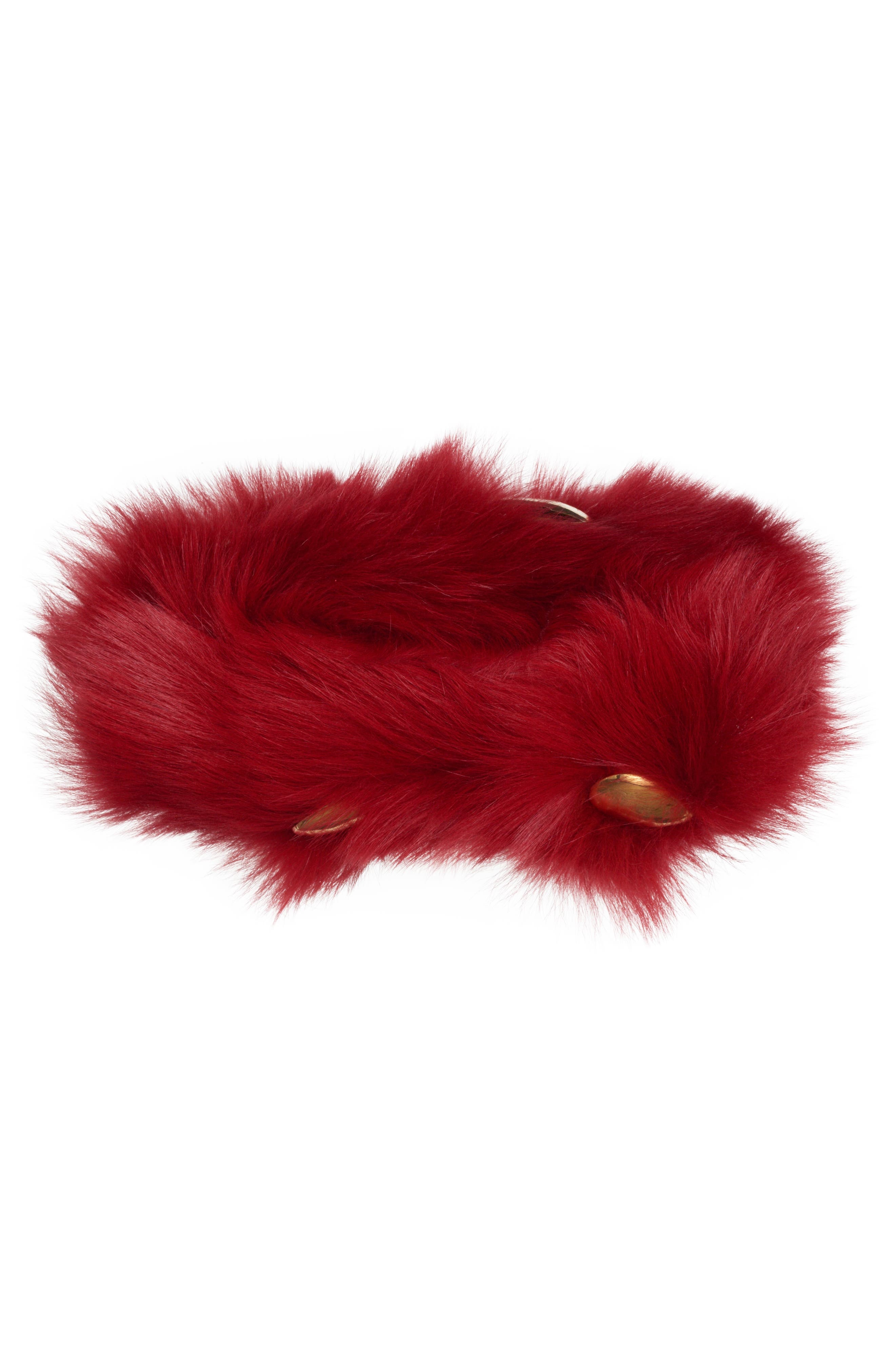 Mini The Pouch Stud Embellished Genuine Shearling Clutch - 6