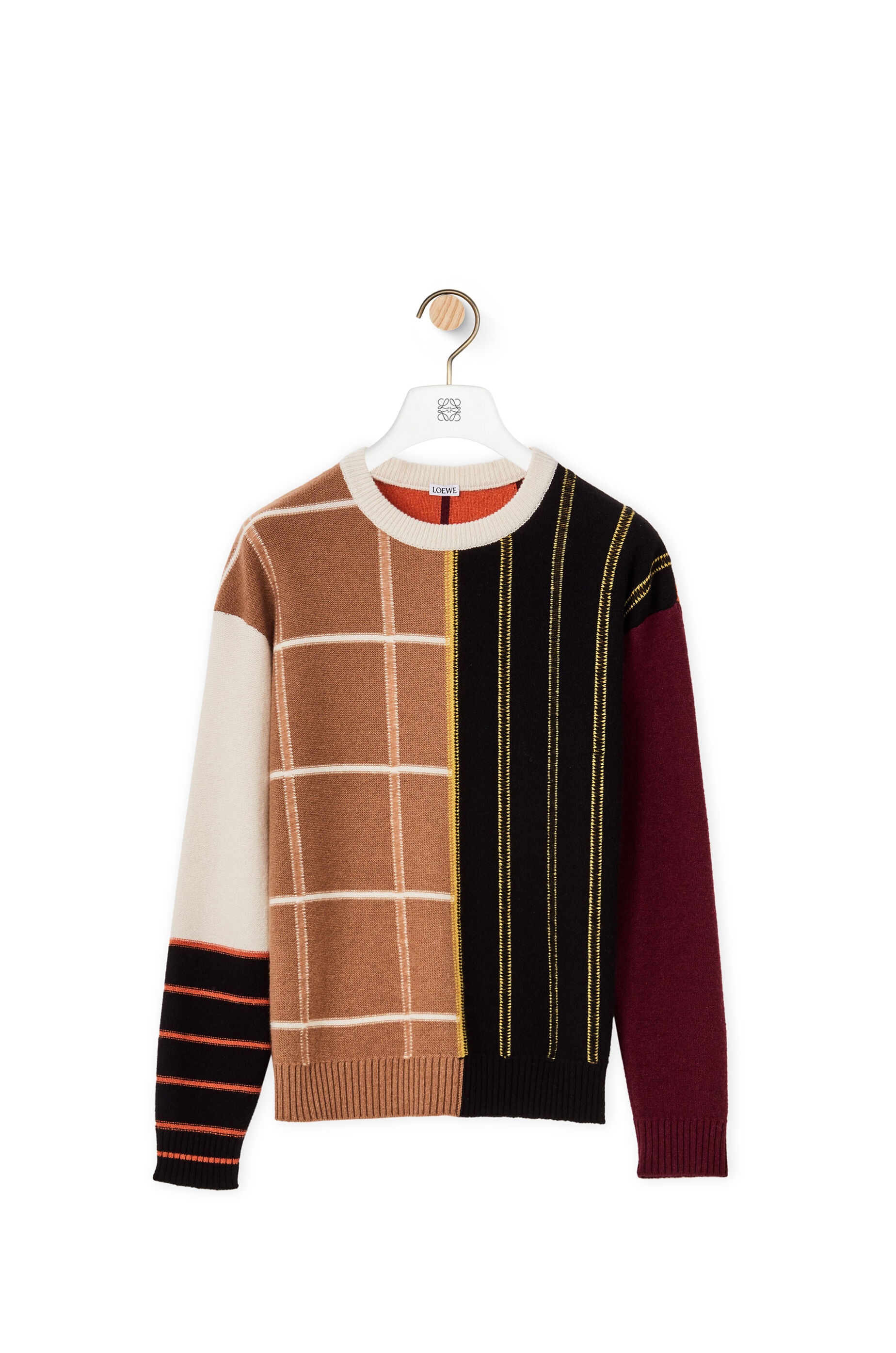 Patchwork stripe sweater in cashmere - 1