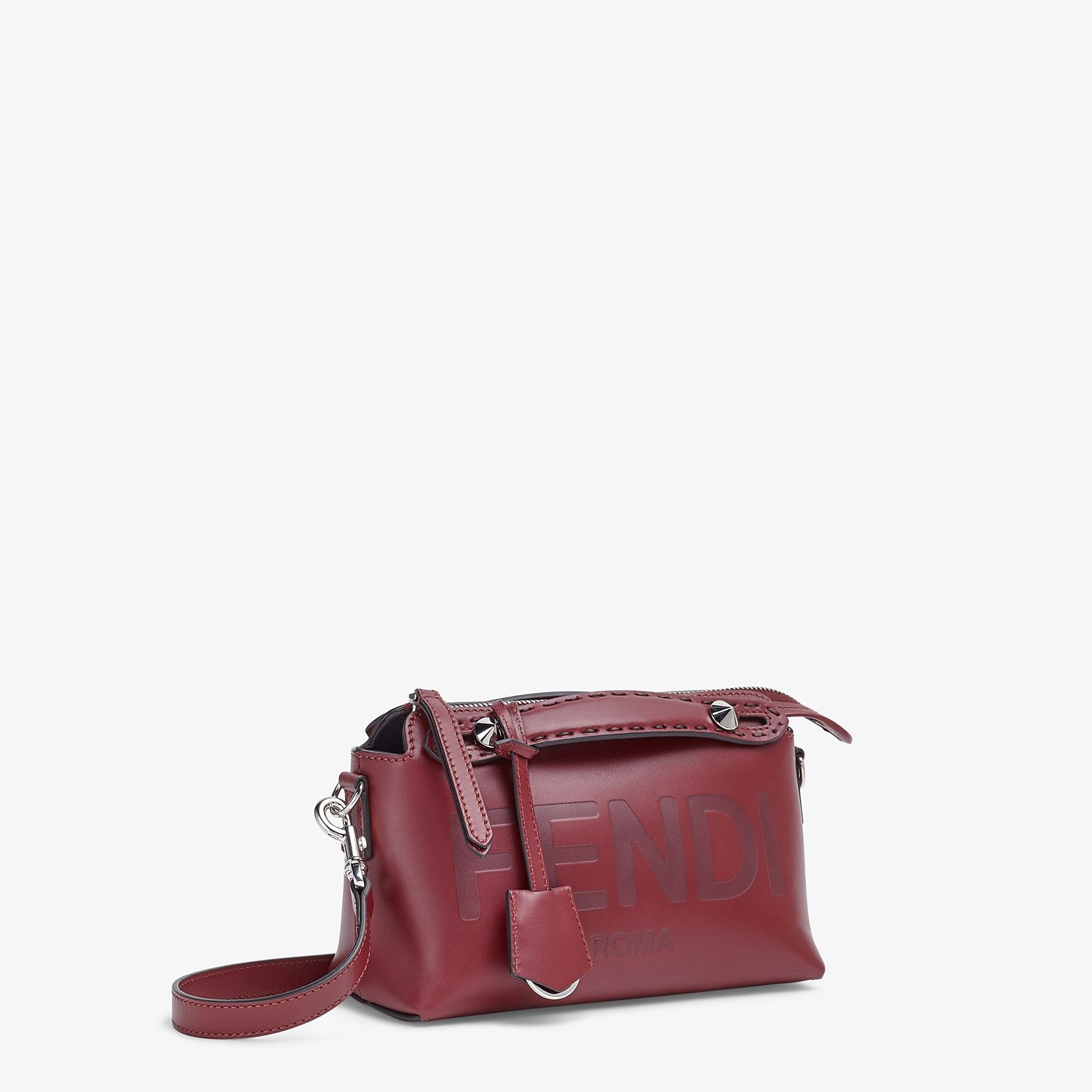 Burgundy leather Boston bag - 3