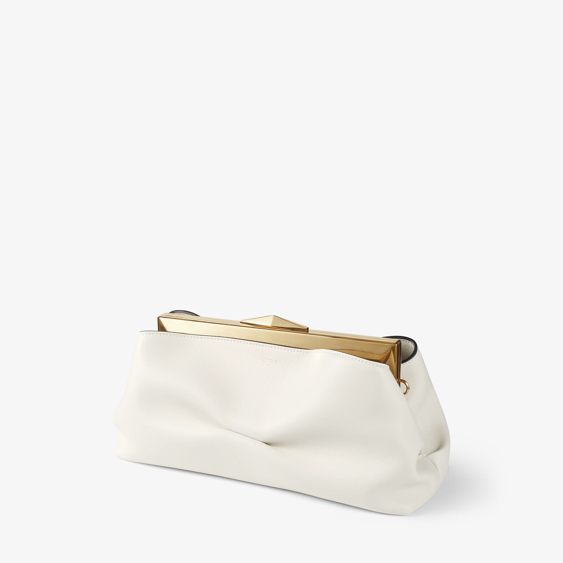 Diamond Frame Clutch
Latte Soft Calf Leather Clutch Bag with Chain Strap - 2