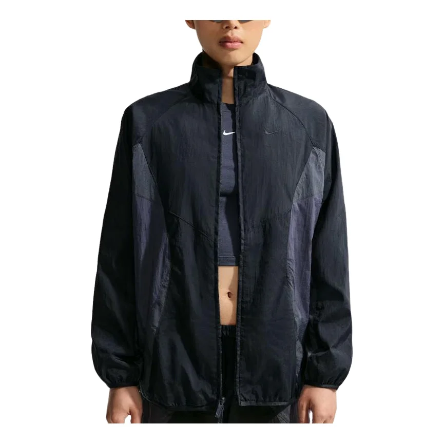 (WMNS) Nike Sportswear Oversized Track Jacket 'Black Gridiron Anthracite' IM8402-010 - 1