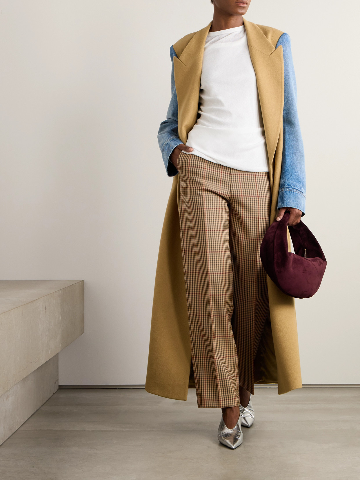 Checked Wool Straight-leg Pants - 2
