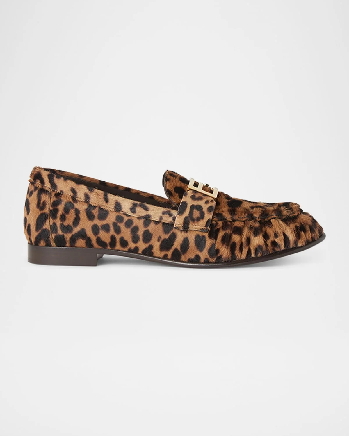 Leopard Pony Hair Baguette Ruched Loafers - 1