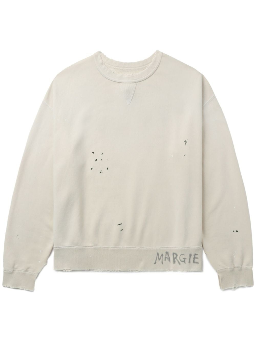logo-print distressed sweatshirt - 1