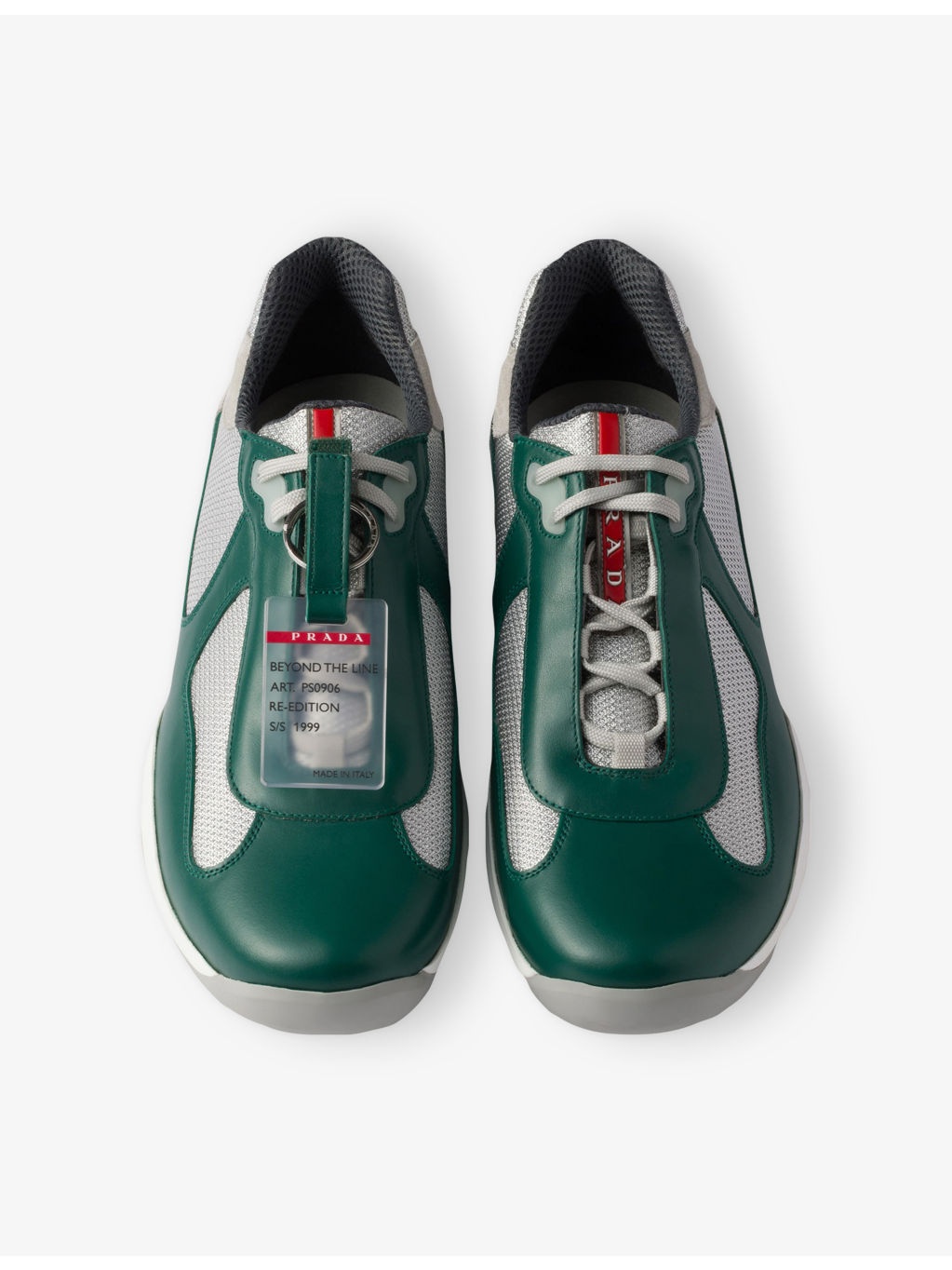 America's Cup ring-embellished leather and mesh low-top trainers - 2