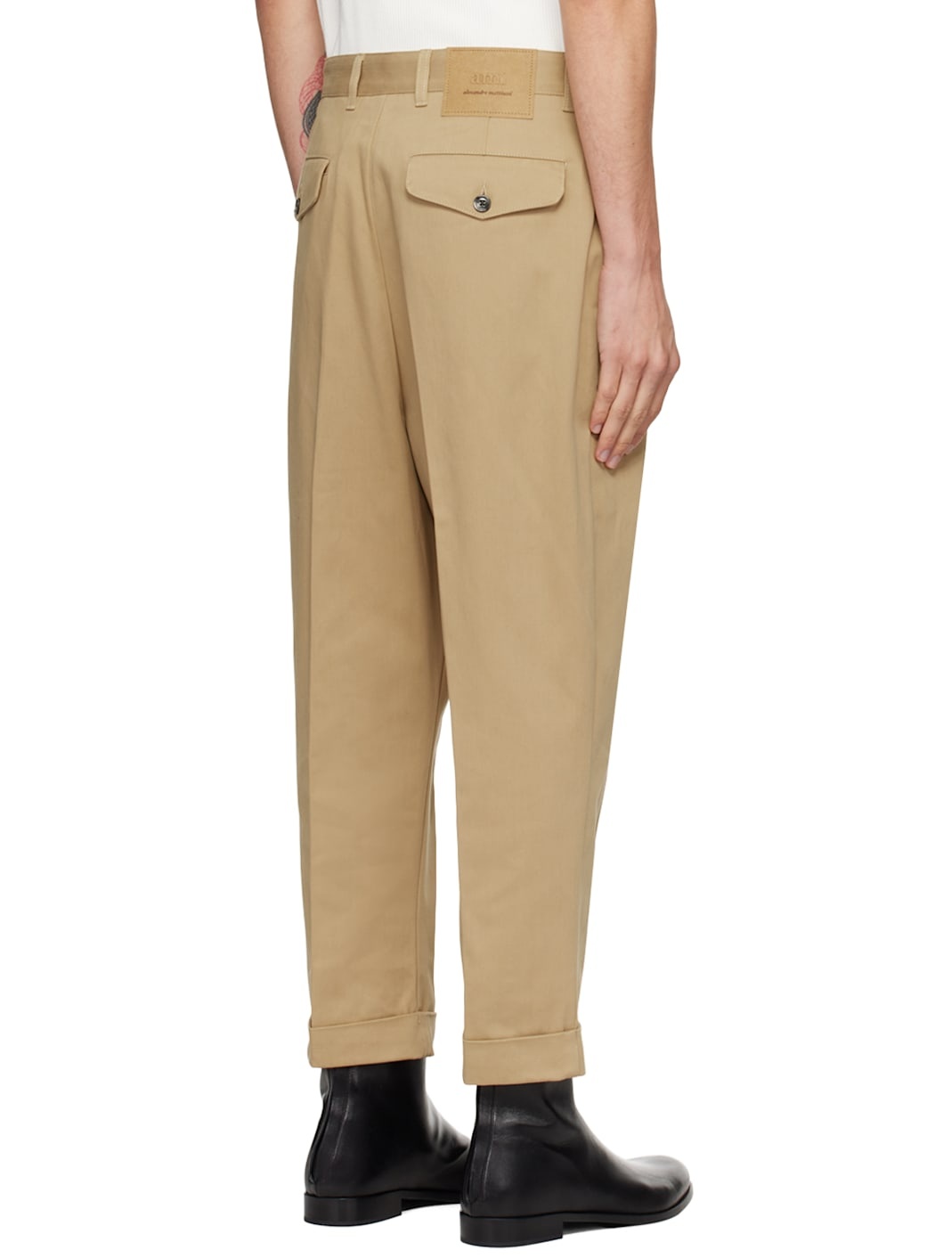 Tan Carrot Oversized Trousers - 3