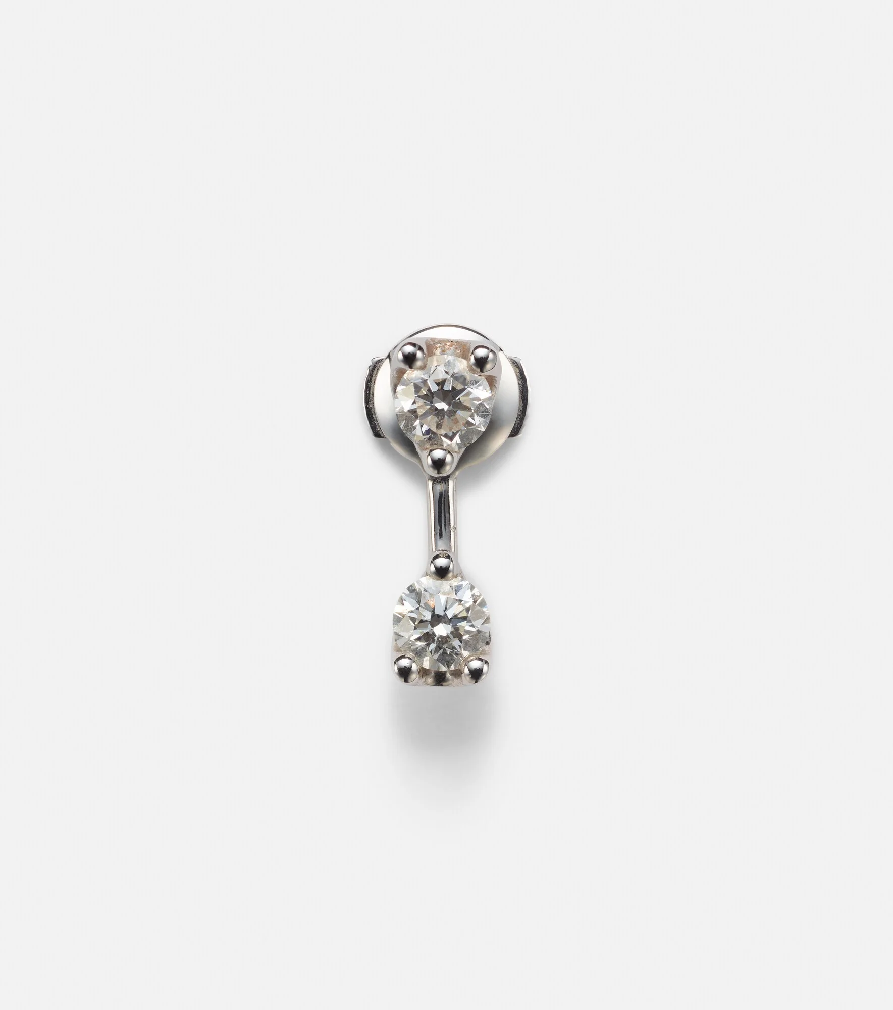 18kt white gold single earring with diamonds - 1