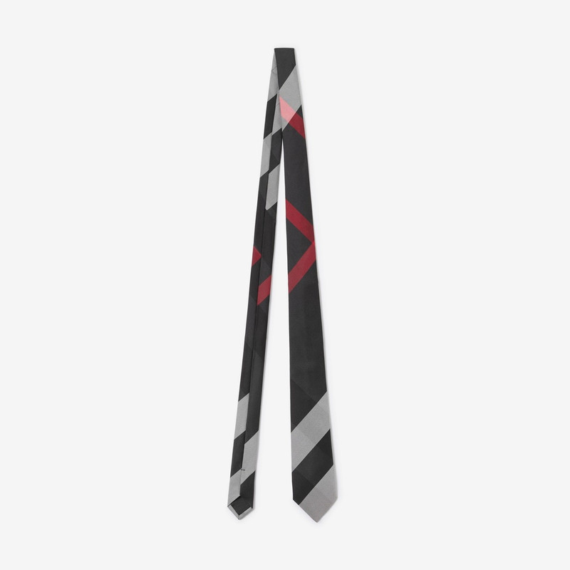 Classic Cut Oversized Check Silk Tie 1