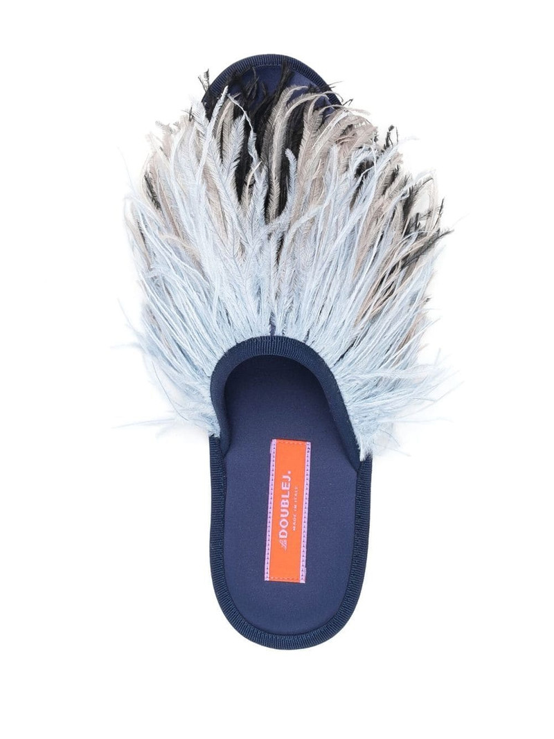 feather-detail slippers 4