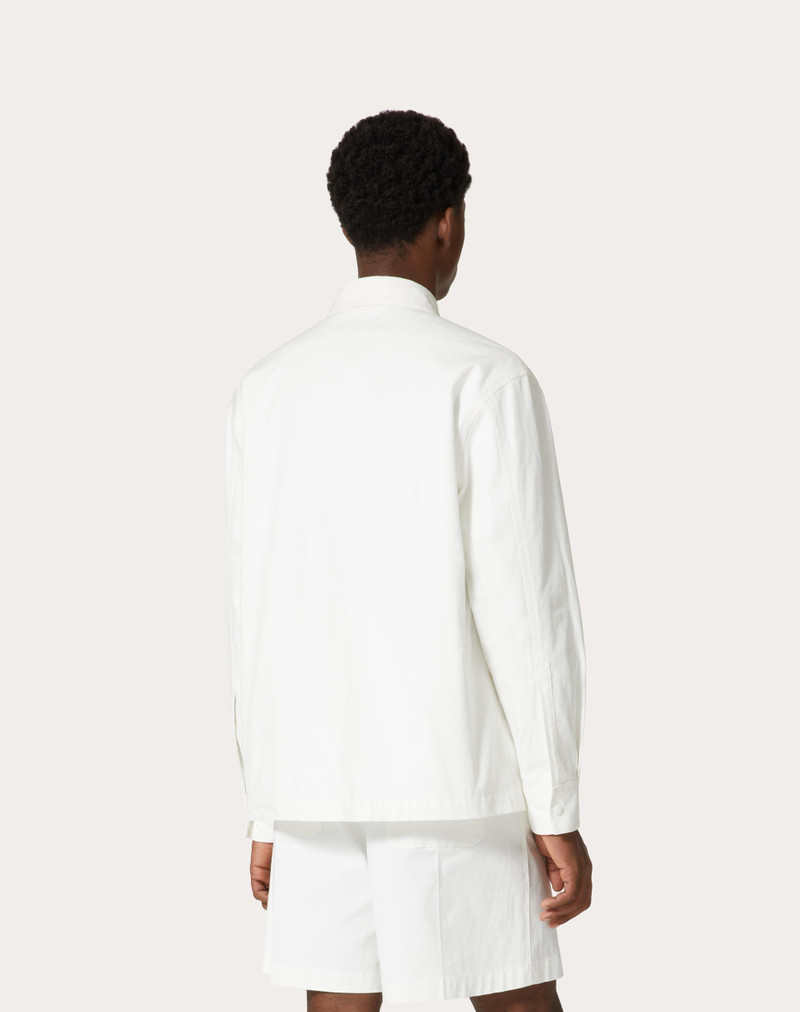STRETCH COTTON CANVAS JACKET WITH RUBBERIZED V DETAIL 4
