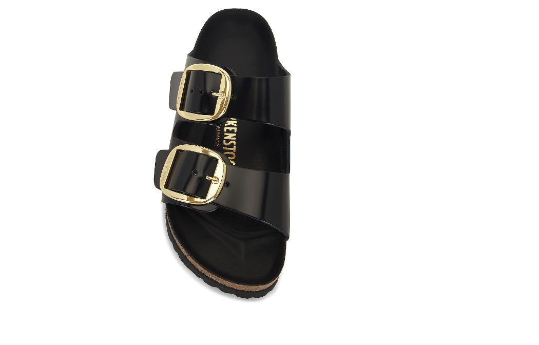 (WMNS) Birkenstock Arizona Big Buckle Natural Leather Narrow Fit Sandals 'Patent High Shine Black' 1 - 3
