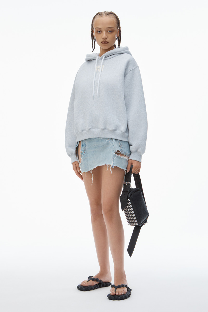 Alexander Wang PUFF LOGO HOODIE IN STRUCTURED TERRY outlook