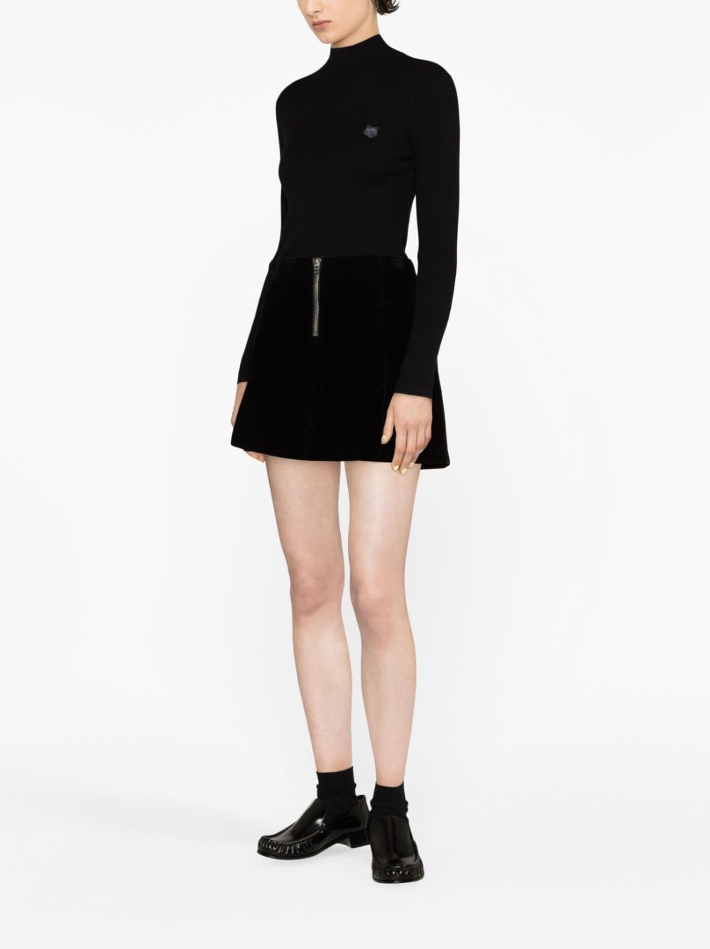 logo-embroidered roll-neck jumper - 4